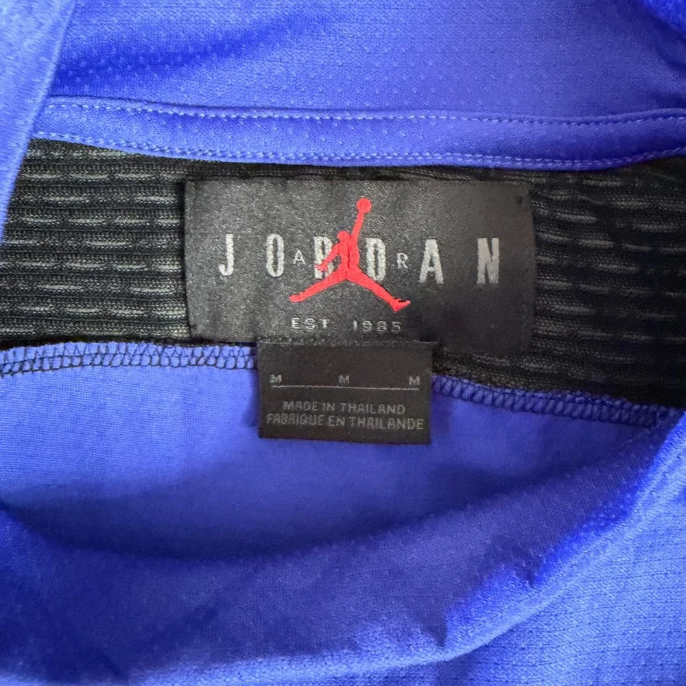 Jordan Performance Top Mens Medium Blue Long Sleeve Dri-FIT Mock Neck Jumpman